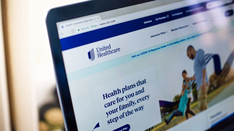 The United HealthCare Group Inc. website on a laptop computer arranged in Hastings on Hudson, New York, U.S., on Saturday, Jan. 23, 2021.