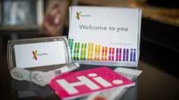 A 23andMe Ancestry + Traits Service DNA kit arranged in Dobbs Ferry, New York, U.S., on on Sunday, Jan. 31, 2021.