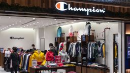 HONG KONG, CHINA - 2021/03/12: American sportswear fashion brand Champion store seen in Hong Kong.