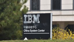 IBM China System Center logo seen in Beijing Zhongguancun Software Park also known as the Chinese Silicon Valley.