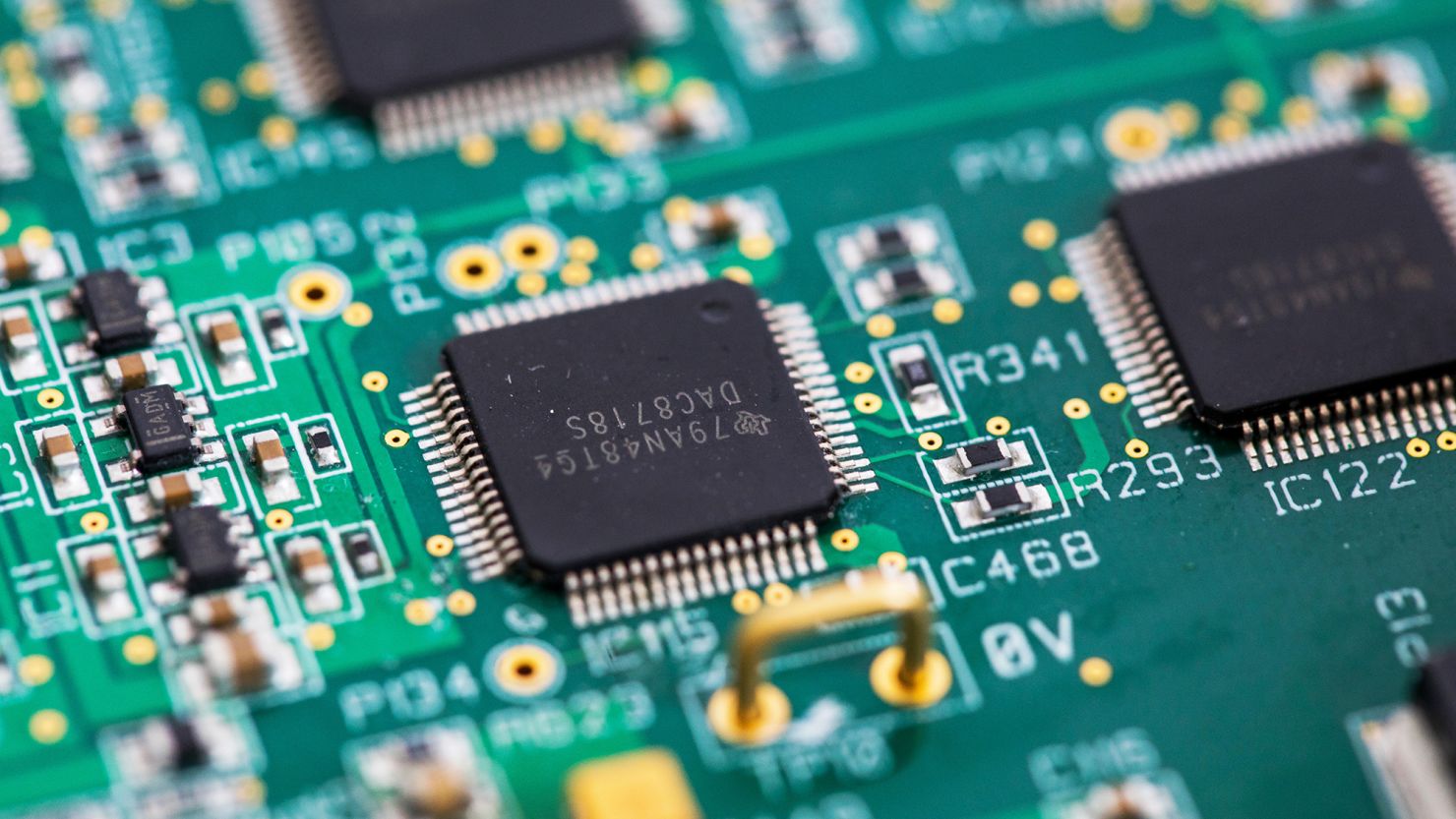 An integrated circuit microchip manufactured by Texas Instruments. The company pledged a major investment to expand US plants.