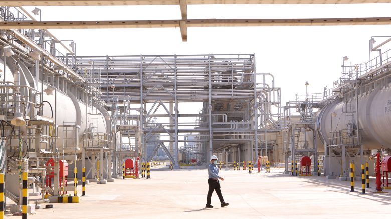 An employee at the Khurais Processing Department in the Khurais oil field in Khurais, Saudi Arabia, on Monday, June 28, 2021.