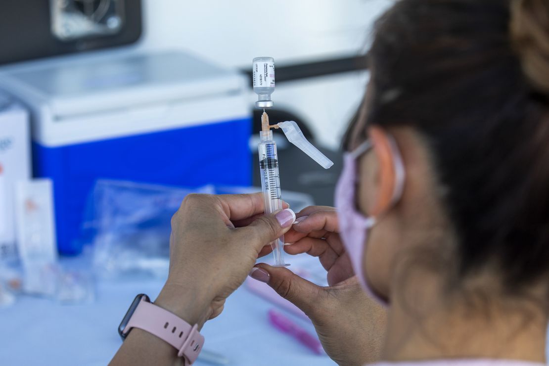 The CDC's associated public health program has helped the staff of local health programs, including a team from Long Beach, California, which responds to outbreaks. Here, the Long Beach health department hosted a Covid-19 vaccine clinic in 2021.