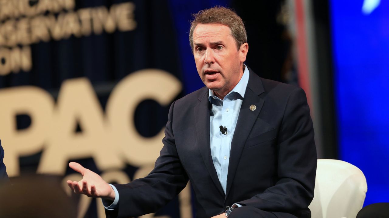 In this 2021 photo, former Rep. Mark Walker, a Republican from North Carolina, speaks during the Conservative Political Action Conference in Dallas, Texas.