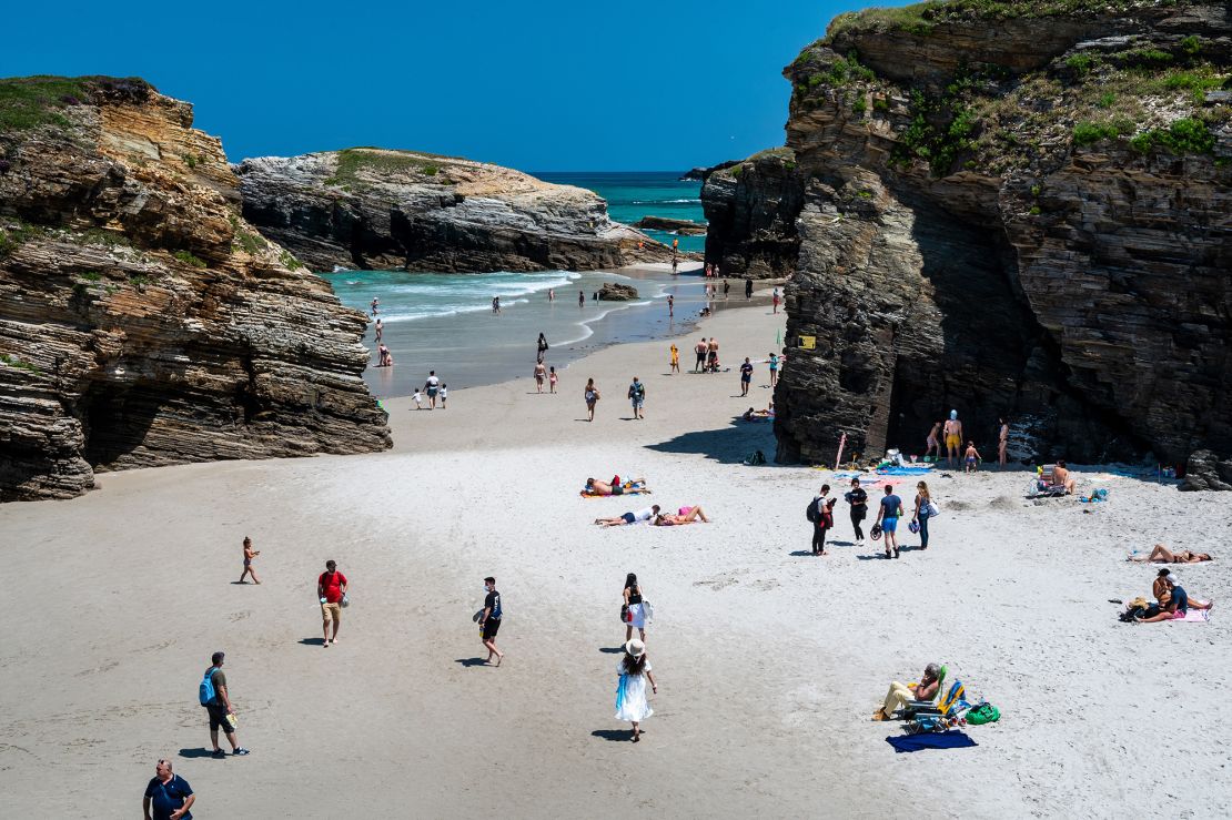 Galicia on Spain's northern coast is home to beautiful beaches like the Playa de las Catedrales.