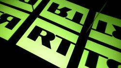 A picture taken on October 5, 2021 in Toulouse shows the logo of RT (Russia Today) TV channel displayed by a tablet. (Photo by Lionel BONAVENTURE / AFP) (Photo by LIONEL BONAVENTURE/AFP via Getty Images)