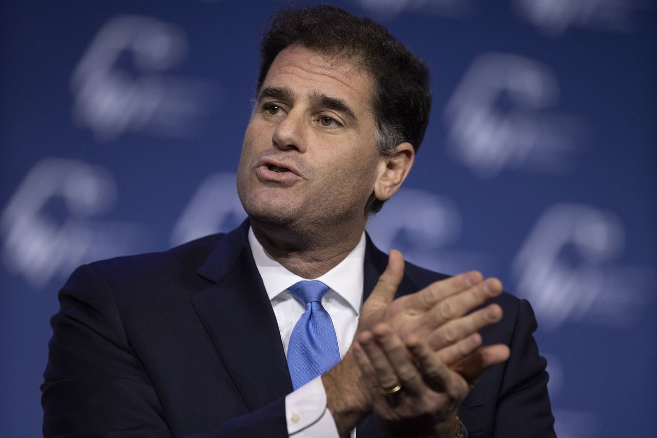 Ron Dermer  speaks during the Republican Jewish Coalition Annual Leadership Meeting in Las Vegas, Nevada,  on Saturday, November 6, 2021.