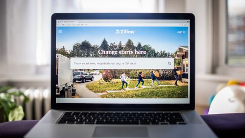 The Zillow website on a laptop computer arranged in Hastings on Hudson, New York, U.S., on Sunday, Nov. 7, 2021.