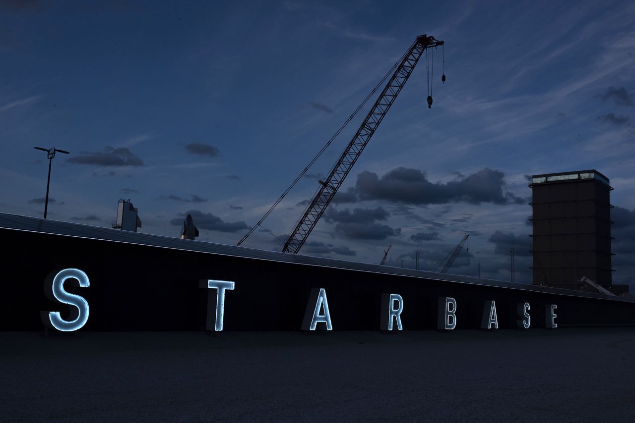 SpaceX's Starbase launch facility under construction in Boca Chica, Texas, in October 2021.