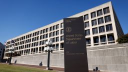 Photo taken on Nov. 8, 2021 shows the office building of the U.S. Department of Labor in Washington D.C., the United States.