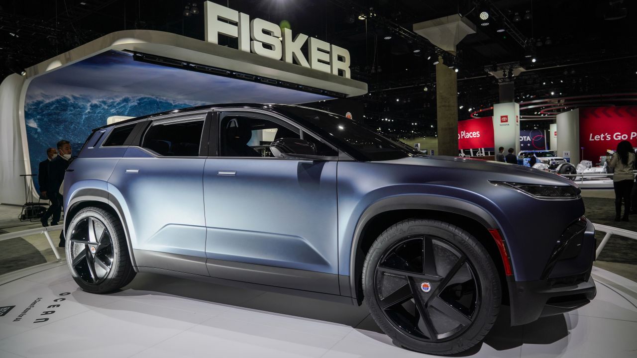 The Fisker Ocean electric sports utility vehicle (SUV) during AutoMobility LA ahead of the Los Angeles Auto Show in Los Angeles, California, U.S., on Wednesday, Nov. 17, 2021.