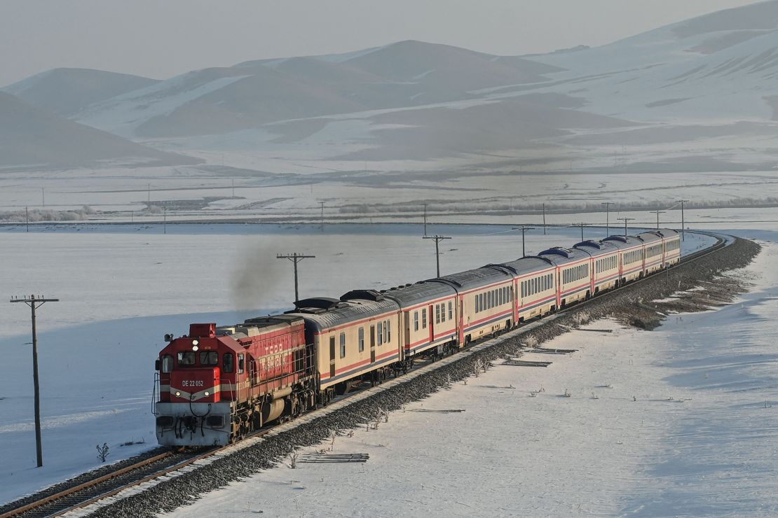 The train heads out over the vast expanse of Turkey's eastern region.