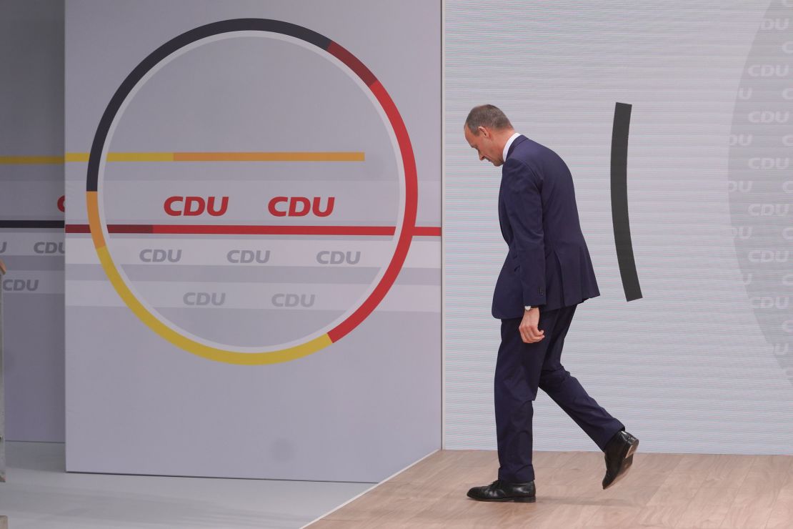 Merz attends a virtual CDU party congress in Berlin, on January 22, 2022.