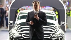 GRUENHEIDE, GERMANY - MARCH 22: Tesla CEO Elon Musk speaks during the official opening of the new Tesla electric car manufacturing plant on March 22, 2022 near Gruenheide, Germany. The new plant, officially called the Gigafactory Berlin-Brandenburg, is producing the Model Y as well as electric car batteries. (Photo by Christian Marquardt - Pool/Getty Images)