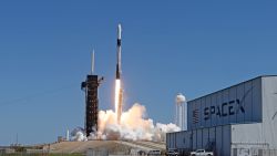 CAPE CANAVERAL, FL - APRIL 8: A SpaceX Falcon 9 rocket lifts off from launch complex 39A carrying the Crew Dragon spacecraft on a commercial mission managed by Axion Space at  Kennedy Space Center April 8, 2022 in Cape Canaveral, Florida. The first fully private crew on an 10-day mission to the International Space Station is commanded by former NASA astronaut Michael Lopez-Alegria ,who works for Axiom, paying passengers Larry Connor, Pilot, Mark Pathy and Eytan Sibbe.  (Photo by Red Huber/Getty Images)