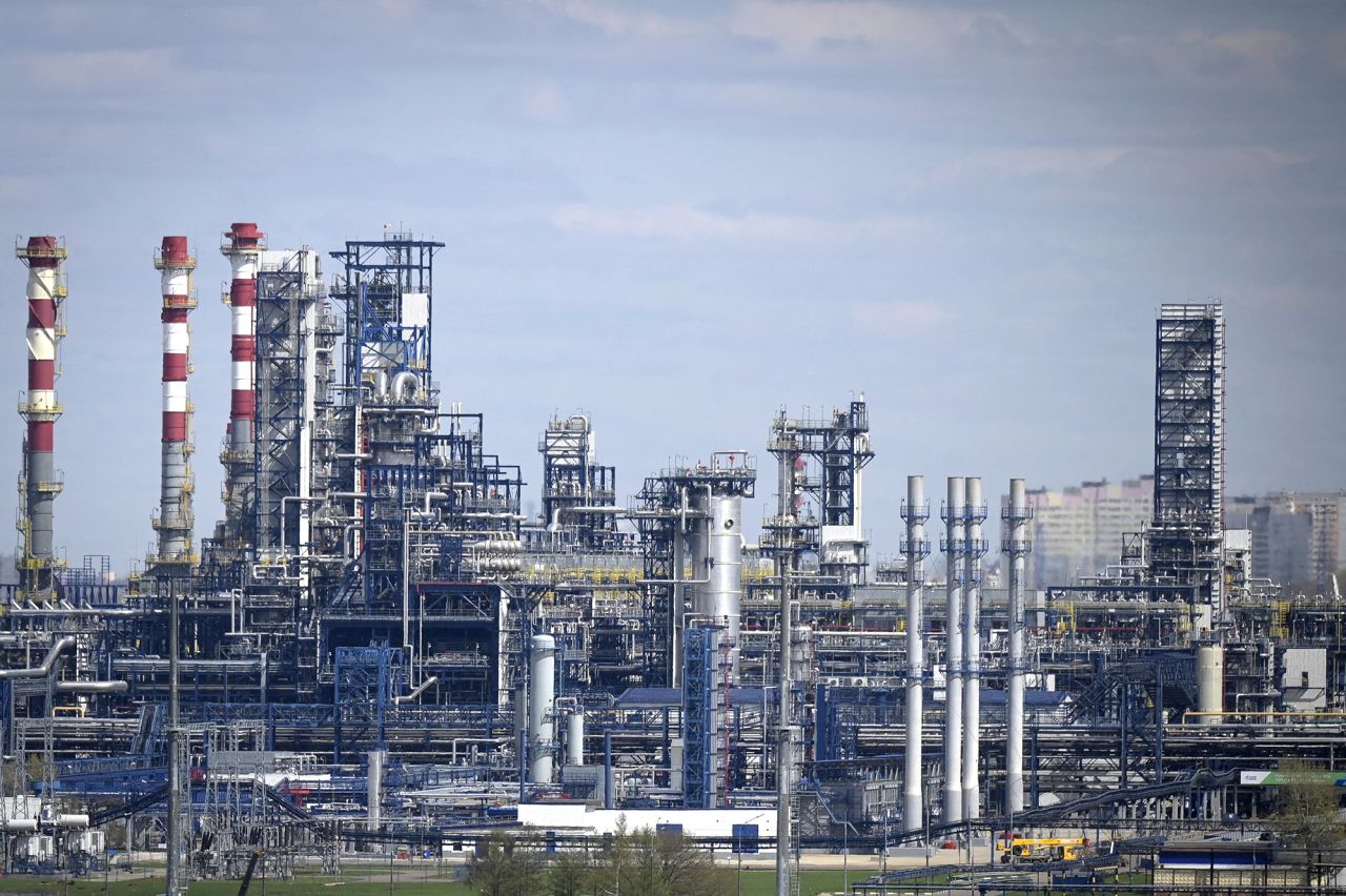 Gazprom Neft's Moscow oil refinery on the south-eastern outskirts of Moscow, Russia, on April 28, 2022.