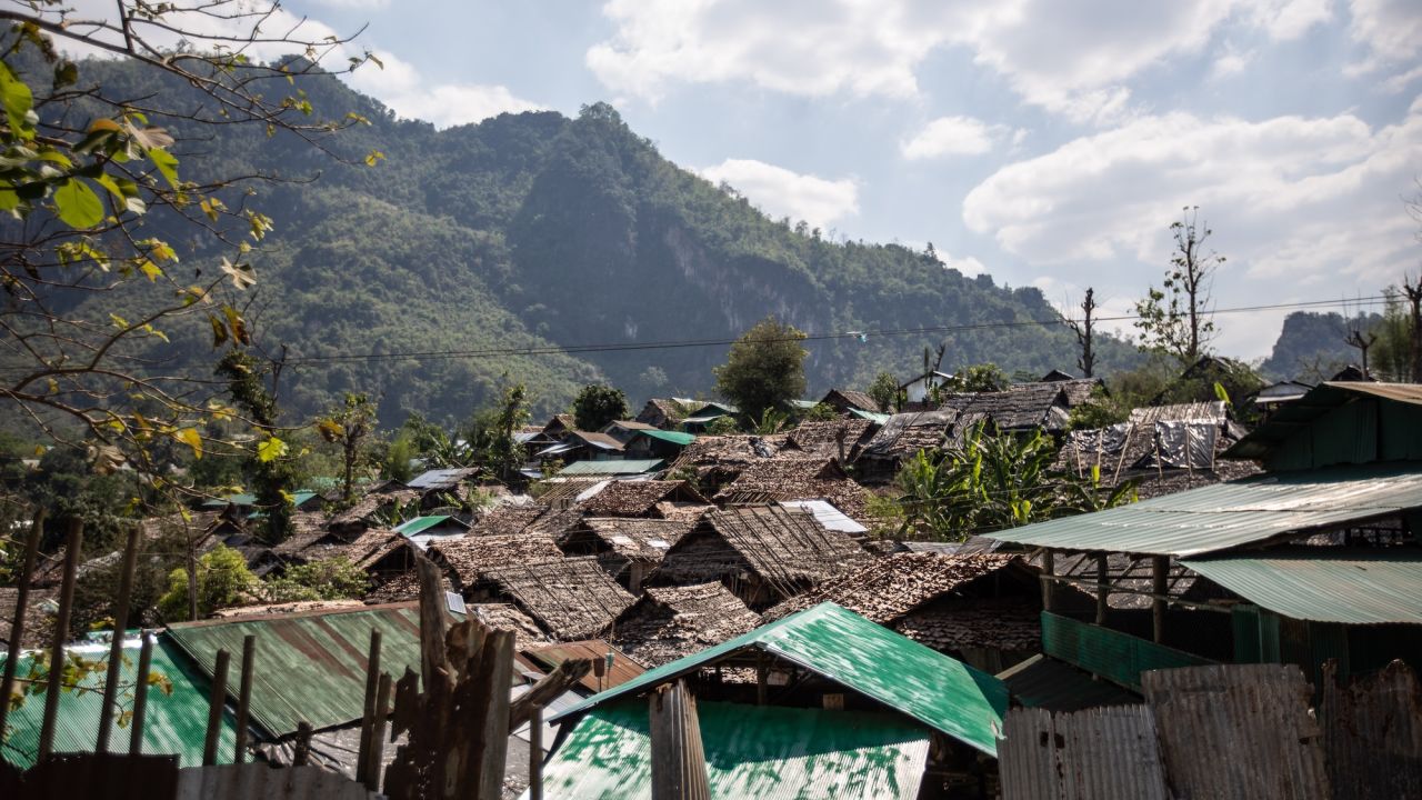 MAE LA, THAILAND - APRIL 04: General view of the Mae La refugee camp with bamboo houses surrounded by the jungle in Mae La, Tak Province, Thailand on on April 4, 2022. Mae La or Maela is a refugee camp in Thailand near the border with Myanmar (Burma), that was established in 1984 in the Tha Song Yang District, Tak Province (550km from capital Bangkok) in the Dawna Range area where lives around 50,000 Karen refugees after fleeing armed conflict and ethnic persecution by the Burmese army also known as "Tatmadaw", who razed, burned their homes and food crops, forced labor and enslavement. Mae La is the largest and oldest refugee camp for Karen refugees in Thailand with over 240 hectare. The camp has been established at 'Temporary Shelter' for over 38 years now, with almost no sign of hope for the people stuck inside to be able to go back into their country, especially with the ongoing conflict in Myanmar following the February 2021 coup by General Min Aung Hlaing. (Photo by Guillaume Payen/Anadolu Agency via Getty Images)