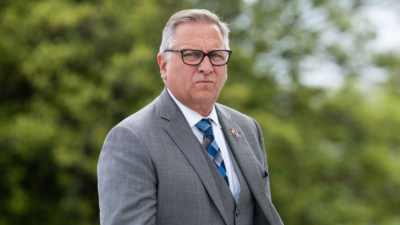 Rep. Michael Bost walks up the House steps for a vote in the US Capitol on May 12, 2022.