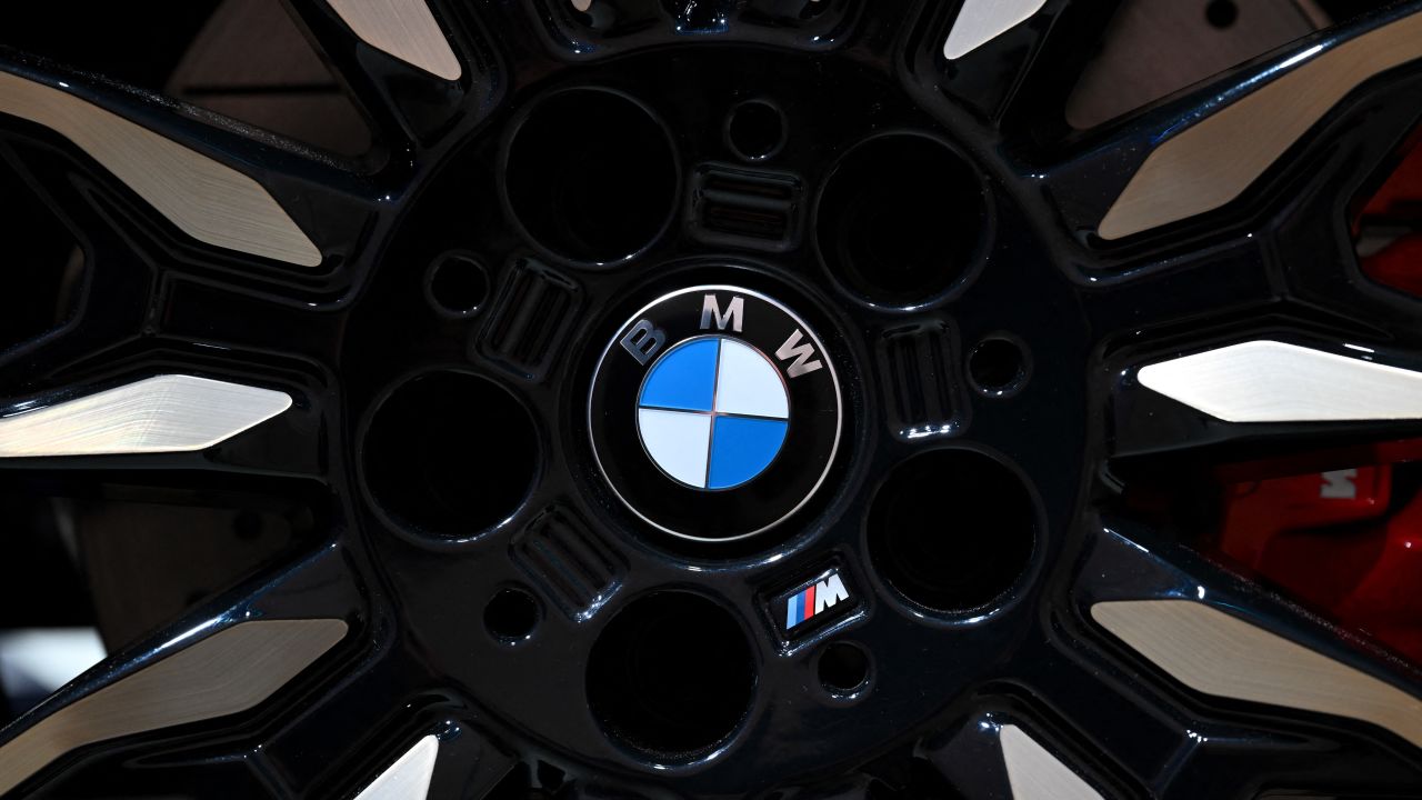 The BMW logo is seen on a wheel rim of a new BMW i4 car during an event marking the 100th anniversary of the BMW plant in Munich, southern Germany, on May 20, 2022. (Photo by Christof STACHE / AFP) (Photo by CHRISTOF STACHE/AFP via Getty Images)