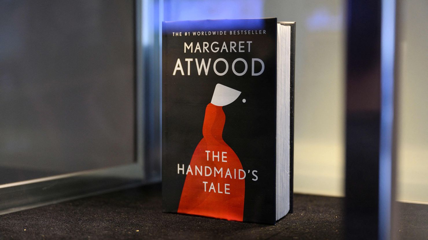 Margaret Atwood's Unburnable Book, a fireproof edition of her prescient and often banned book "The Handmaid's Tale," is on display at Sothebys in New York City on June 3, 2022.