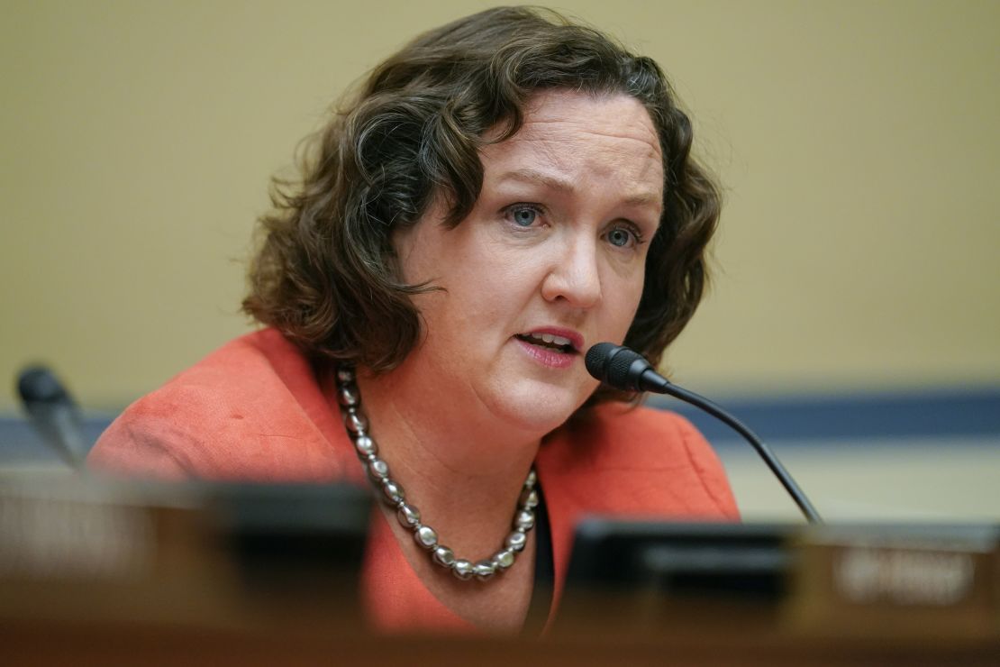 Porter speaks during a hearing on Capitol Hill in Washington, DC, on June 8, 2022.