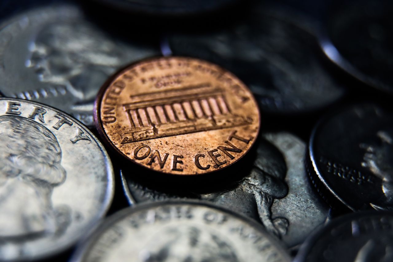 United States penny coin.