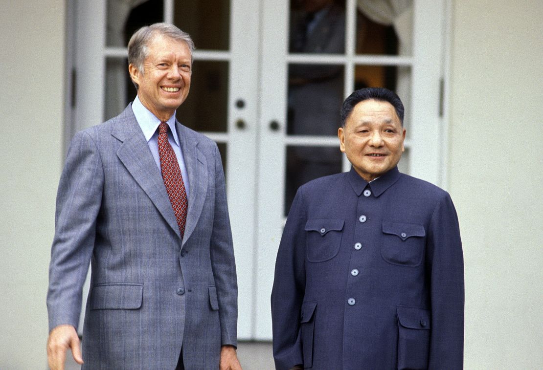 US President Jimmy Carter and Chinese leader Deng Xiaoping in Washington DC, USA, January 30, 1979.