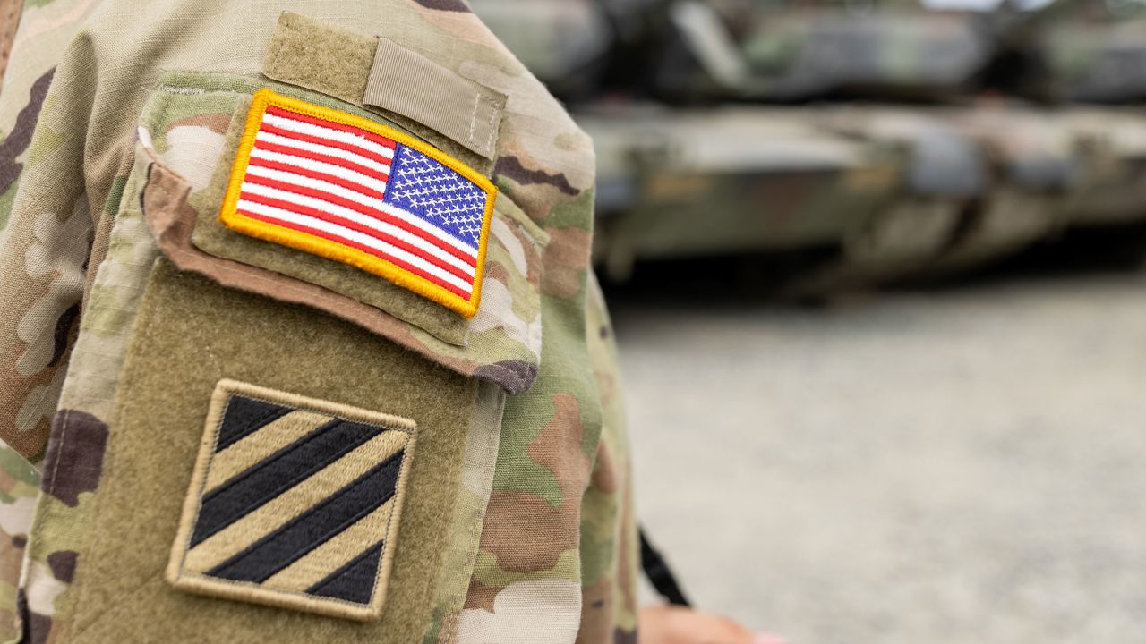 An Army soldier in Grafenwoehr, Germany, in July 2022.
