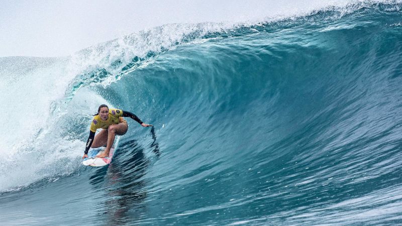 Before stepping away from surfing, Olympic champion Carissa Moore has a showdown with ‘big, intense, scary’ Teahupo’o