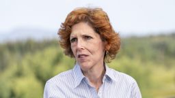 Loretta Mester, president and chief executive officer of the Federal Reserve Bank of Cleveland, speaks during a Bloomberg Television interview at the Jackson Hole economic symposium in Moran, Wyoming, US, on Friday, Aug. 26, 2022.