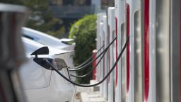 A Tesla Supercharger station in Vancouver.