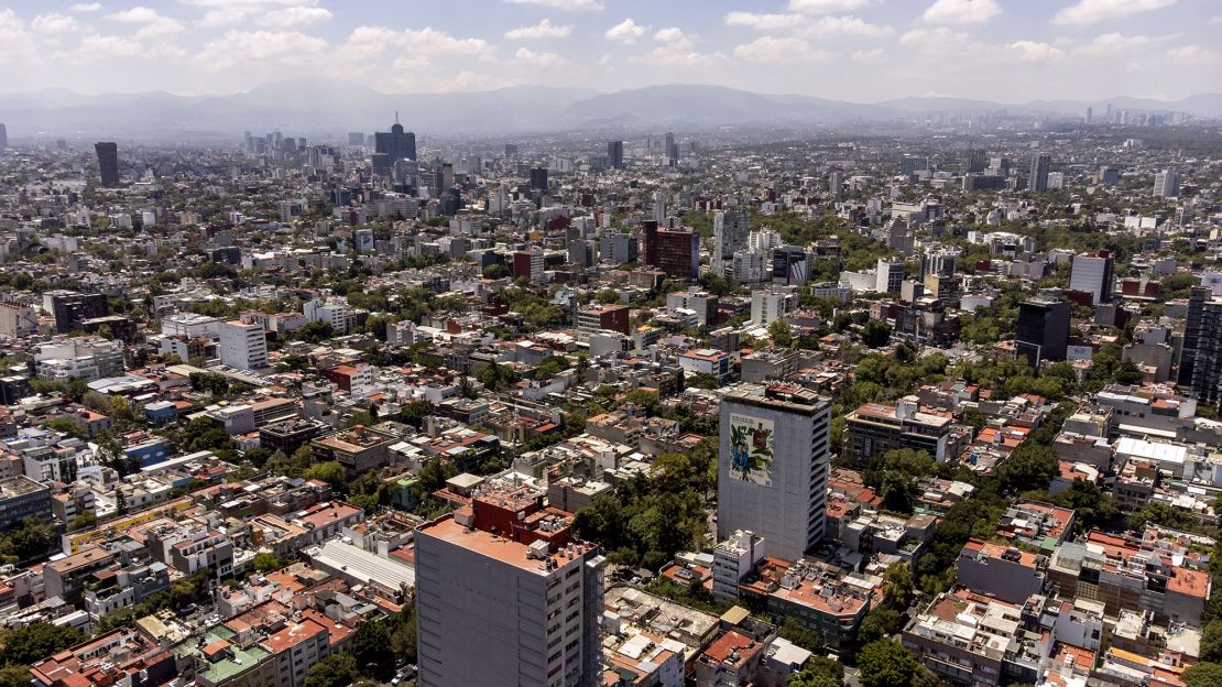 An aerial view of Mexico City, one of the biggest megacities in the world.