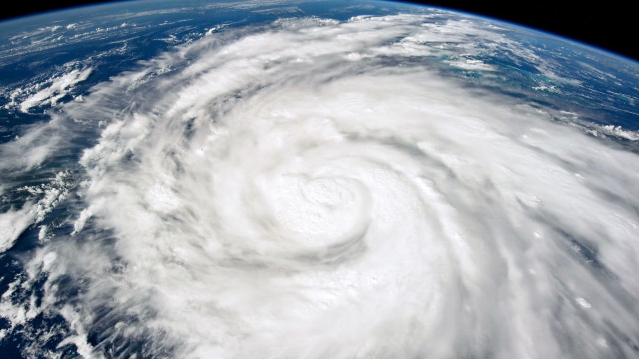 CARIBBEAN SEA - SEPTEMBER 26:  In this NASA handout image taken from the International Space Station, Hurricane Ian moves through the Caribbean Sea on September 26, 2022 just south of Cuba. The storm is expected to bring a potentially life-threatening storm surge and hurricane-force winds. (Photo by NASA via Getty Images)