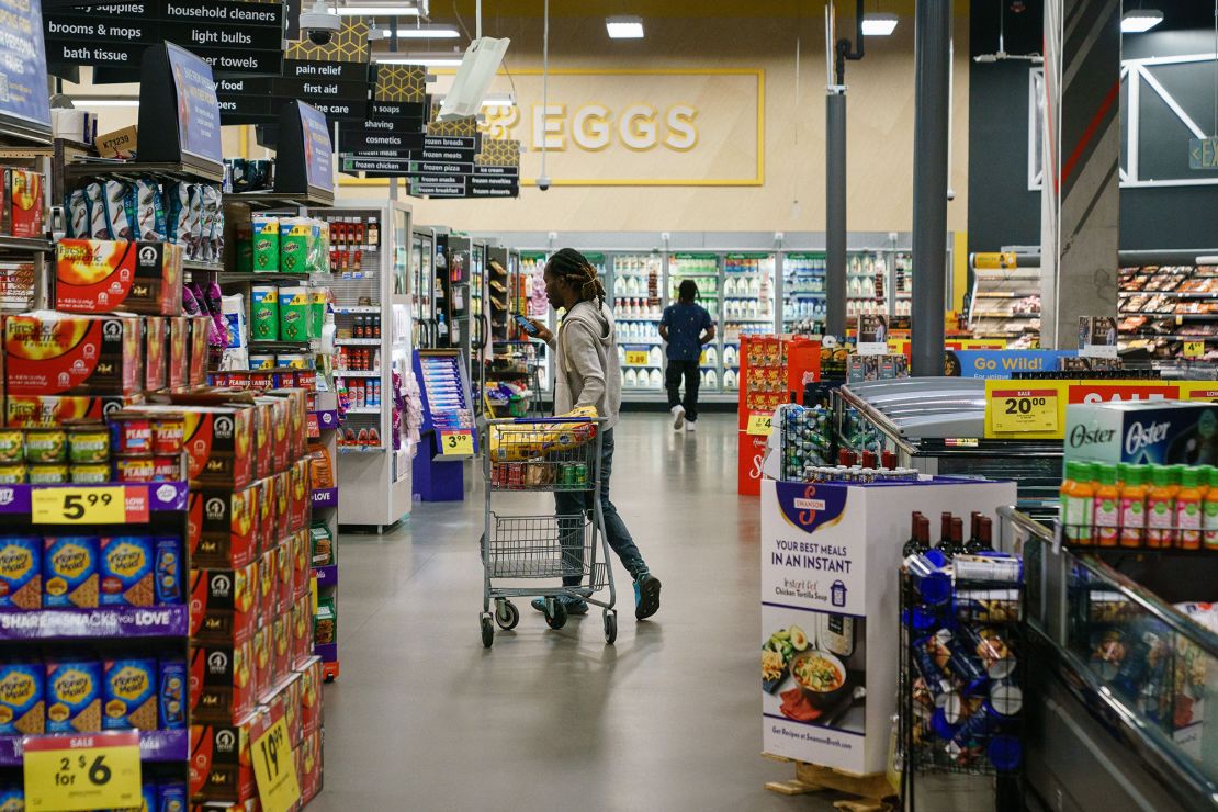 Shoppers are seen in a Kroger supermarket on October 14, 2022, in Atlanta.