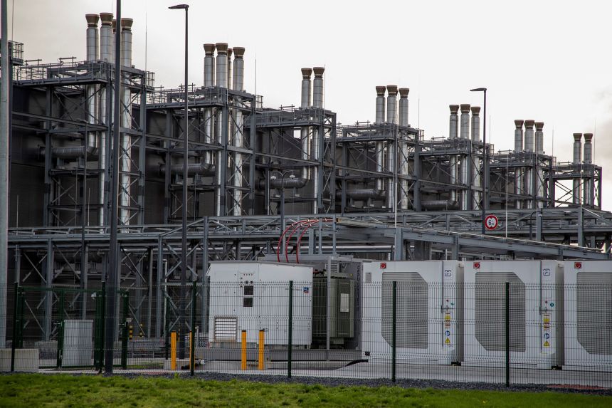 Emergency batteries replaced the conventional diesel generators during a visit to the Google data center on its 15th anniversary on October 21, 2022 in Ghlin, Belgium.