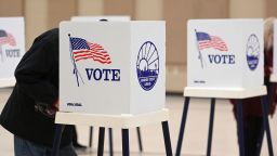 TOPEKA, KS - NOVEMBER 08: Voters cast their ballots at St. Johns Lutheran Church on November 8, 2022 in Topeka, Kansas. Voting begins today as incumbent Gov. Laura Kelly faces Republican state Attorney General Derek Schmidt in her re-election bid. (Photo by Michael B. Thomas/Getty Images)