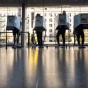 Voters cast their midterm election ballots at the Brooklyn Museum on November 8, 2022, in New York.