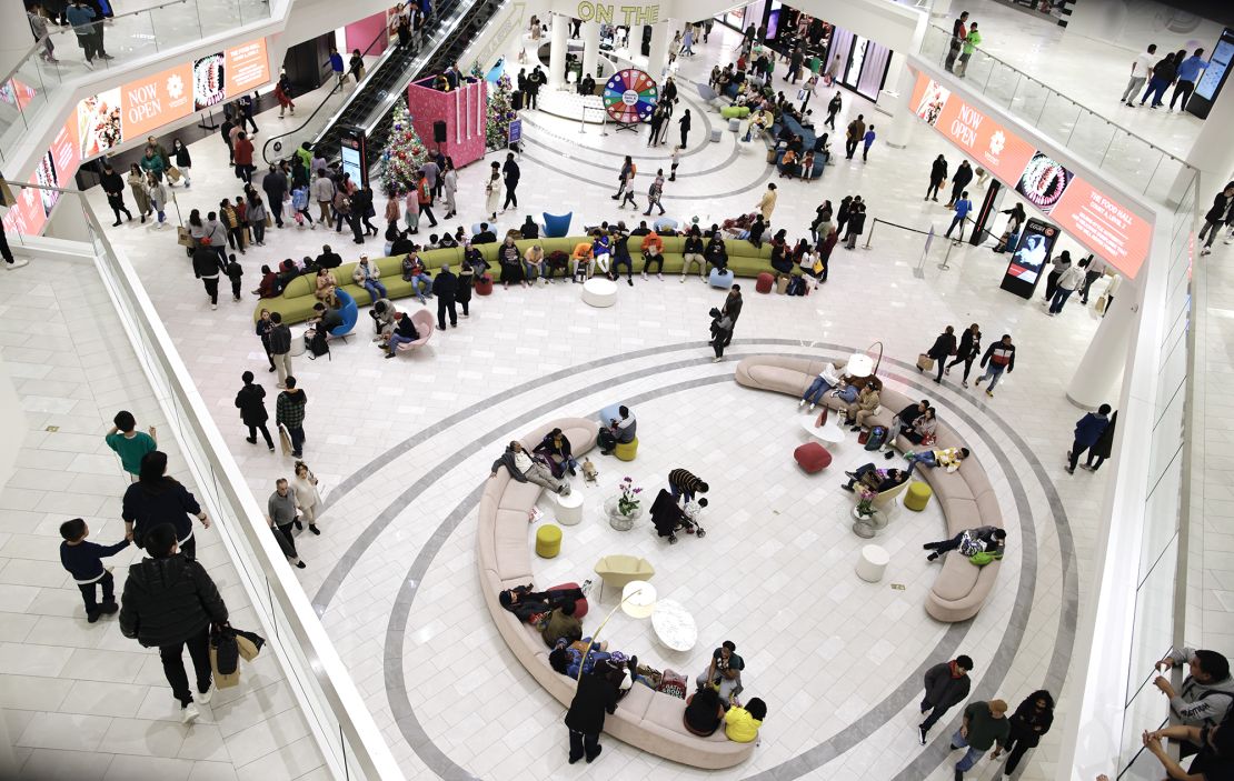 Customers visit the American Dream mall during Black Friday, or the day after Thanksgiving, on November 25, 2022 in East Rutherford, New Jersey.