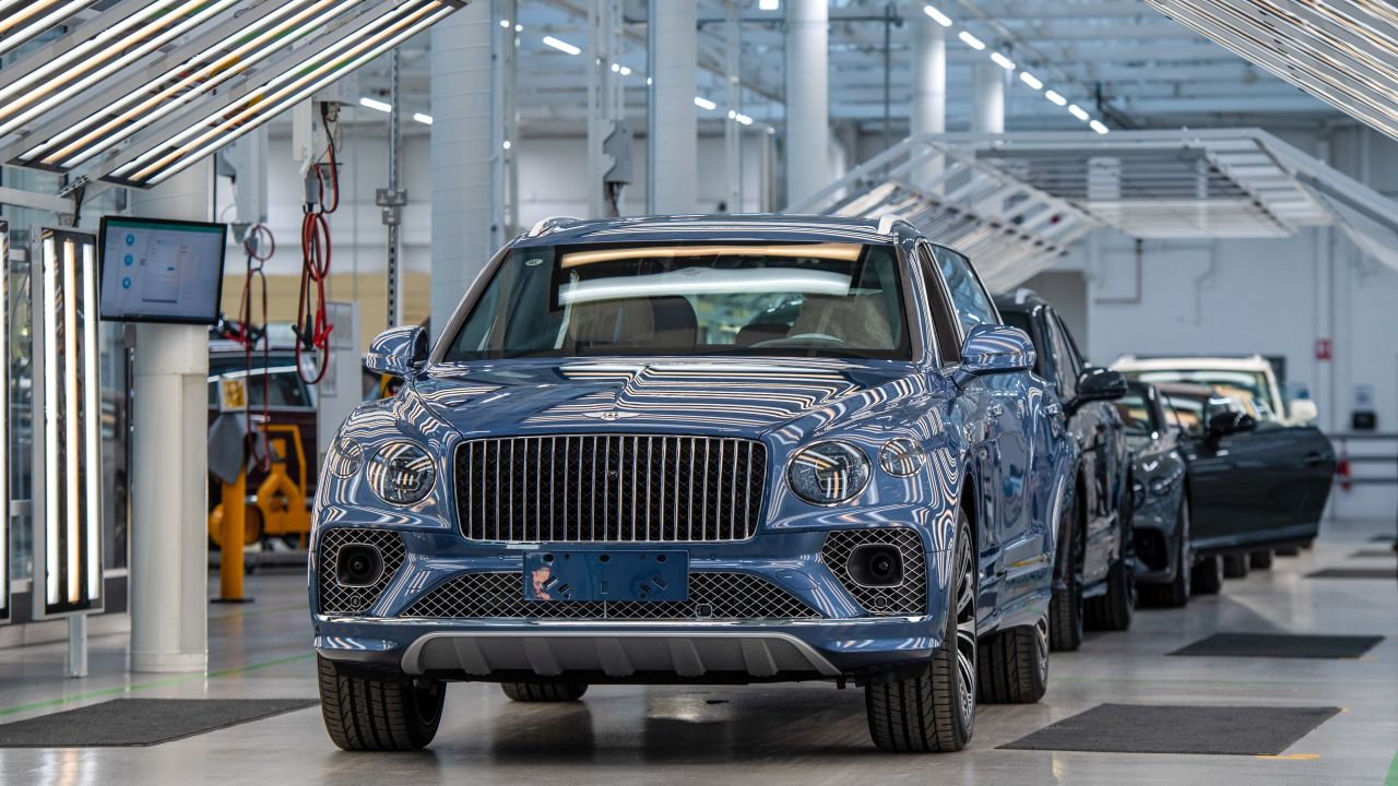 A Bentley Bentayga sport utility vehicle in the final inspection area on the production line at the Bentley Motors Ltd. headquarters in Crewe, UK, on Wednesday, Dec. 7, 2022.