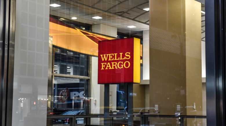 Signage outside a Wells Fargo bank branch in New York, US, on Thursday, Jan. 12, 2023.