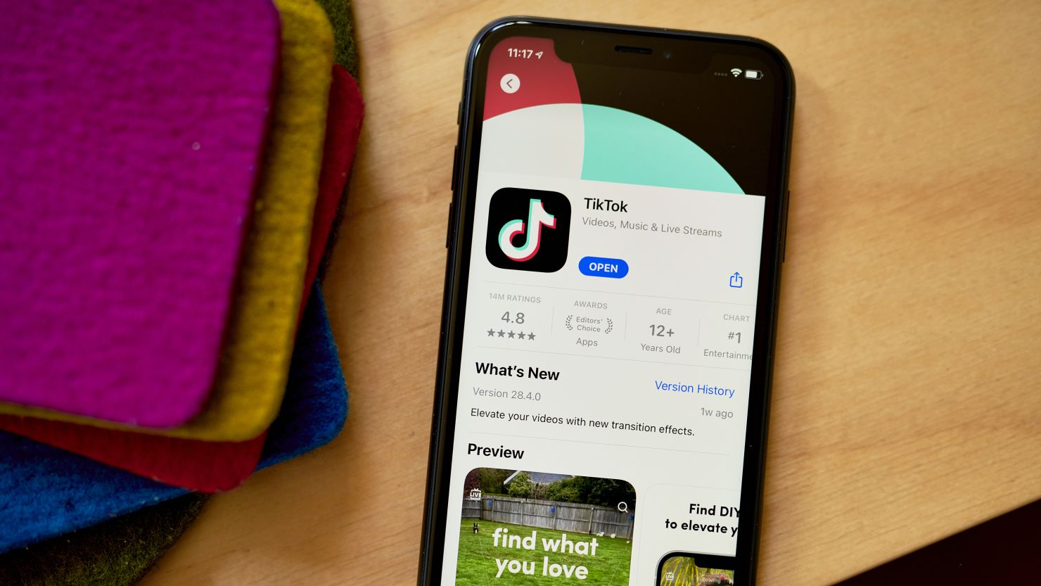 The TikTok application for download in the Apple App store. A three-judge panel will hear the case for and against the US ban on the social media app and decide, likely in a matter of weeks, whether the law is constitutional.