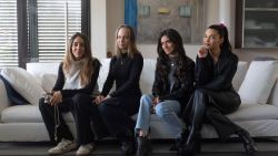 (From L) Founders of AC2ALITY, Daniela McArena Alvarez, Gabriela Campbell, Maria Murillo Sanchis and Paula Munoz Soriano pose in Las Rozas near Madrid on February 8, 2023. - In the suburbs of Madrid, four young women create videos summarizing the news which are viewed by millions of people on short-video sharing app TikTok. They are part of an army of youths making content about current events which draw more viewers on social media than videos by traditional media with more resources. (Photo by PIERRE-PHILIPPE MARCOU / AFP) (Photo by PIERRE-PHILIPPE MARCOU/AFP via Getty Images)