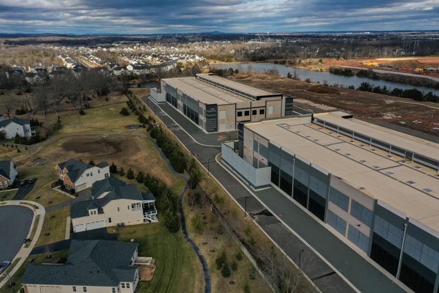 Amazon data centers in Aldie, Virginia, on January 20, 2023. Building AI infrastructure is a key part of the Trump administration's AI action plan.