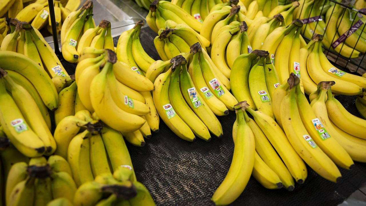 Dole bananas at a grocery store. America's most popular fruit could be in shorter supply if longshore workers at East and Gulf coast ports go on strike early Tuesday.