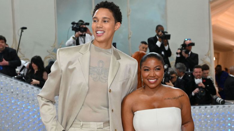 Brittney and Cherelle Griner arrive at the 2023 Met Gala last May.