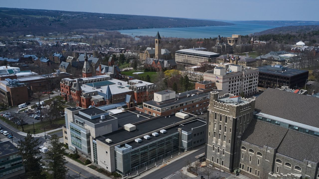 The Cornell University campus in Ithaca, New York, US, on Tuesday, April 11, 2023. US college costs just keep climbing and the increase is pushing the annual price for the upcoming academic year at Ivy League schools toward yet another hold-on-to-your-mortarboard mark. Photographer: Bing Guan/Bloomberg via Getty Images
