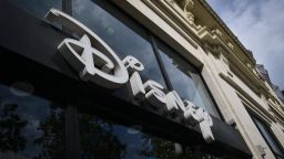 PARIS, FRANCE - MAY 4: A view of the logo of the Disney Store on the Champs-Elysees in Paris, France, on May 4, 2023. (Photo by Firas Abdullah/Anadolu Agency via Getty Images)