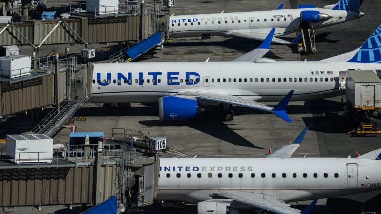 United Airlines aircrafts are parked at Newark Liberty International Airport in Newark, New Jersey, on March 9, 2023. - Airlines and unions disagree on many aspects relating to today's tight labor market, but concur on at least one thing: the need to diversify the pilot workforce pool. (Photo by Ed JONES / AFP) (Photo by ED JONES/AFP via Getty Images)