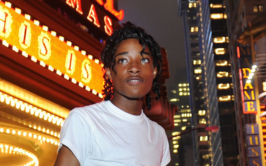 Jordan Neely is pictured before going to see the Michael Jackson movie, "This is It," outside the Regal Cinemas on 8th Ave. and 42nd St. in Times Square, New York, in 2009.