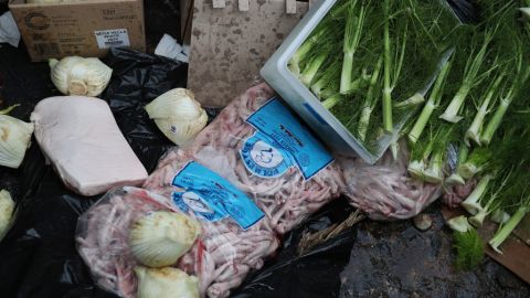 MIAMI, FLORIDA - JULY 10: A pile of food is seen after the owners of the Buya restaurant had to discard items from the restaurant's kitchen after having to close the establishment on July 10, 2020 in Miami, Florida. Jeff Grosser, a co-owner, said they have had to throw out about $8,000 worth of food and lay off 22 employees due to closure orders. He and other restaurant owners in Miami-Dade County say county Mayor Carlos Gimenez’s decision to close restaurant dining halls amid the surge in COVID-19 cases is unfair to them as other businesses stay open. They claim there is no clear evidence that closing them is part of a realistic plan that will effectively manage the current crisis in the spread of COVID and they should be able to stay open. (Photo by Joe Raedle/Getty Images)